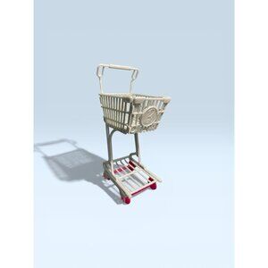 Vintage Barbie Mini Shopping Cart Mattel Doll Accessory Pink Wheels